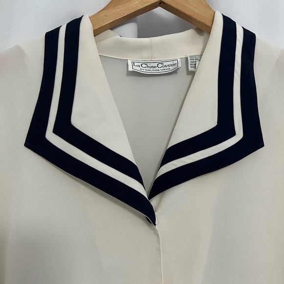 Vintage La Chine Classic by Galinda Wang Sailor Blouse Size 12 - Picture 2 of 7